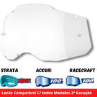  Lente Oculos 100% Strata Accuri Racecraft reposição 2 Geração Transparente Mattos Racing 