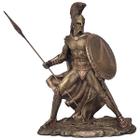 Leonidas Guerreiro Esparta Dourado C/ Bronze Resina Estatua