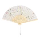 Leque de Mão Japonês Bambu Madeira Tecido