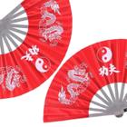 Leque Dragão Vermelho Dança Kung Fu Cosplay Chinês 2024