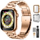 Lerobo Pulseira Aço Inox p/ Apple Watch (Rosé-Gold)