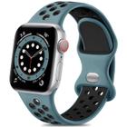 Lerobo Pulseira Esportiva para Apple Watch, Silicone, 38mm-49mm (Oceano e preto)