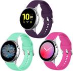 Lerobo Pulseiras de Silicone para Galaxy Watch, 20mm, 3 Pack (Roxo/Rosa/Verde)