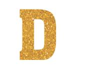 Letra D Em Eva Dourado Com Glitter Piffer
