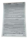 Letraset Folha 25 X 38Cm Letras Maiúsculas 12.8mm Altura