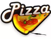 Letreiro Placa Com Led Luminária Decoração Pizzaria Pizza