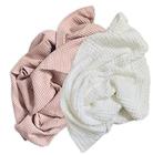 Leyl & Ari Waffle Baby Cobertor, 100% algodão orgânico macio favo de mel fino respirável verão térmico para bebê, recém-nascido, berço infantil, acessórios essenciais de gênero neutro e presente, rosa empoeirada / branco