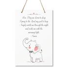 LifeSong Milestones Elephant Wall Decor Placas de decoração para crianças, quarto, berçário, corredores, quarto de meninos e meninas do bebê, tamanho de crianças 8 "x 12" orgulhosamente feitas nos EUA (agora eu me deito para dormir rosa)