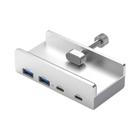 Liga De Alumínio Preta 6 Em 1 USB 3.0 HUB 5 Gbps Clip Dock Com Slot Para Cartão TF Para Laptop