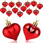 Liitrton 15 PCS decorações em forma de coração para a árvore de Natal festa decoração Dia dos Namorados enfeites pendurados (vermelho)