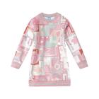 Vestido lilica sale ripilica manga longa