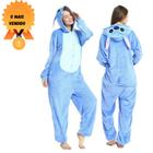 Lilo Stitch Fantasia Pijama Kigurumi Macacão Roupa Adulto Anime Cosplay Desenho Filme