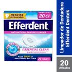 Limpador de Dentadura Antibacteriano Efferdent com 20 Tabletes