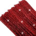 Limpadores de cachimbo TOAOB Christmas Glitter Red 6 mm x 30 cm 100 unidades