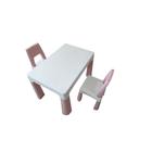 Lindo conjunto mesa e 2 cadeiras rosa com gaveta de embutir