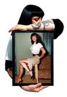 Lindo Quadro Da Pinup Bettie Page Colorizada 44x32cm