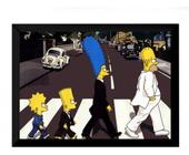 Lindo Quadro Decorativo Arte Simpsons Beatles 42x29cm