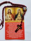 Lindo Terço para Pescoço do Sagrado Coração de Jesus em Madeira 39 cm