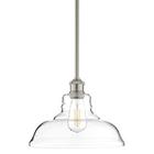 Linea di Liara Lucera Modern Farmhouse Pendant Light Fixture Ceiling Hanging Large Glass Pendant Lighting for Kitchen Island Brushed Nickel Pendant Light Over Sink Light Fixtures, UL Listed