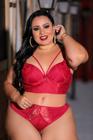 Lingerie- Conjunto Plus Size- Calcinha e Sutiã Sexy- Com Strass