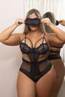 Lingerie Sexy Body com Aro em Renda Tapa Olho Plus Size