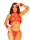 Lingerie Sexy Conjunto Renda-se Sensual Luxo + Braceletes