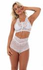 Lingerie Sexy Cropped Renda Sensual Completo Sedutora GG