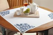 Linha atelie trilho de mesa holanda 85x85cm branco/azul