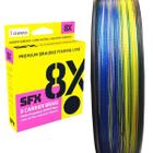 Linha De Pesca Sufix SFX Braid 8X Multifilamento PE 4.0 0,330mm 56,32lb-25,6kg C/ 300m Mult Color