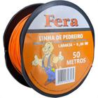 Linha Para Pedreiro 1 Fio Lisa Fera 50M Laranja - Kit C/12 Pecas