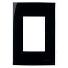 Linha Sleek Ebony Placa 4x2 p/ 3 Módulos Horizontais