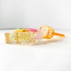 Lip gloss pirulito picolé com colagem fofa glitter dourado prático