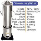 Liquidificador Industrial Grande Vithory 10 Litros Aço Inox Bivolt