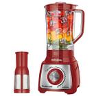 Liquidificador Mondial Turbo Inox L-1200 Ri 1.200 Watts 12 Velocidades + Pulsar 220V ~ 50/60 HZ - Vermelho/Prata