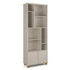 Livreiro Estante Multiuso 2 Portas 8 Nichos 71x185x35 Taurus Patrimar Off White