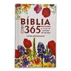 Livro - Bíblia com 365 reflexões e plano de leitura em um ano - capa flores