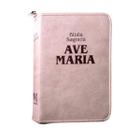 Livro Bíblia Sagrada da Ave Maria (Capa Rosa com Zíper)