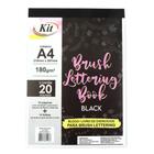 Livro Bloco Lettering A4 180G 25Folhas Preto - Kit