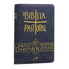 Livro Catequético Bíblia Sagrada Nova Pastoral Média Capa Zíper Jeans Católica Completa Editora Paulus