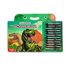 Livro - Colorindo Dinossauros - 30 Desenhos + 12 Giz de Cera