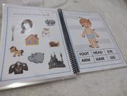 Livro De Atividades Em Inglês Para Crianças Plastificado 28 Páginas Cores Animais Vestuários Aprender Brincando