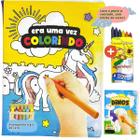 Livro De Colorir Lavável Com Giz De Cera Brinquedo Infantil