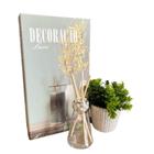 Livro decorativo + vaso de cimento artesanal + difusor