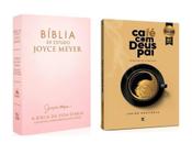 Livro Devocional Café Com Deus Pai + Bíblia De Estudo Joyce Meyer - Nvi - Capa Luxo Rosa