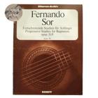 Livro fernando sor progressive studies for beginners opus 31/1 ga79 schott (estoque antigo)