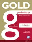 Livro - Gold Preliminary Coursebook with CD-ROM and Prelim MyLab Pack