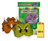 Livro Infantil Colorir Super KIT Dinossauros C/ GIZ