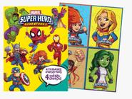 Livro super hero para colorir com atividades educativas 48 pgs e 4 quebra-cabeças