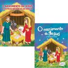 Livros infantil bíblico para leitura e pintura kit com 2 und