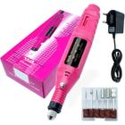 Lixa Elétrica Portátil Rosa 110/220V Com Varias Brocas